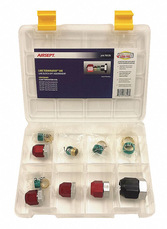 AIRSEPT Line Splice Straight SAE Pack 21 Pieces, 2 in H x 7 in W x 9