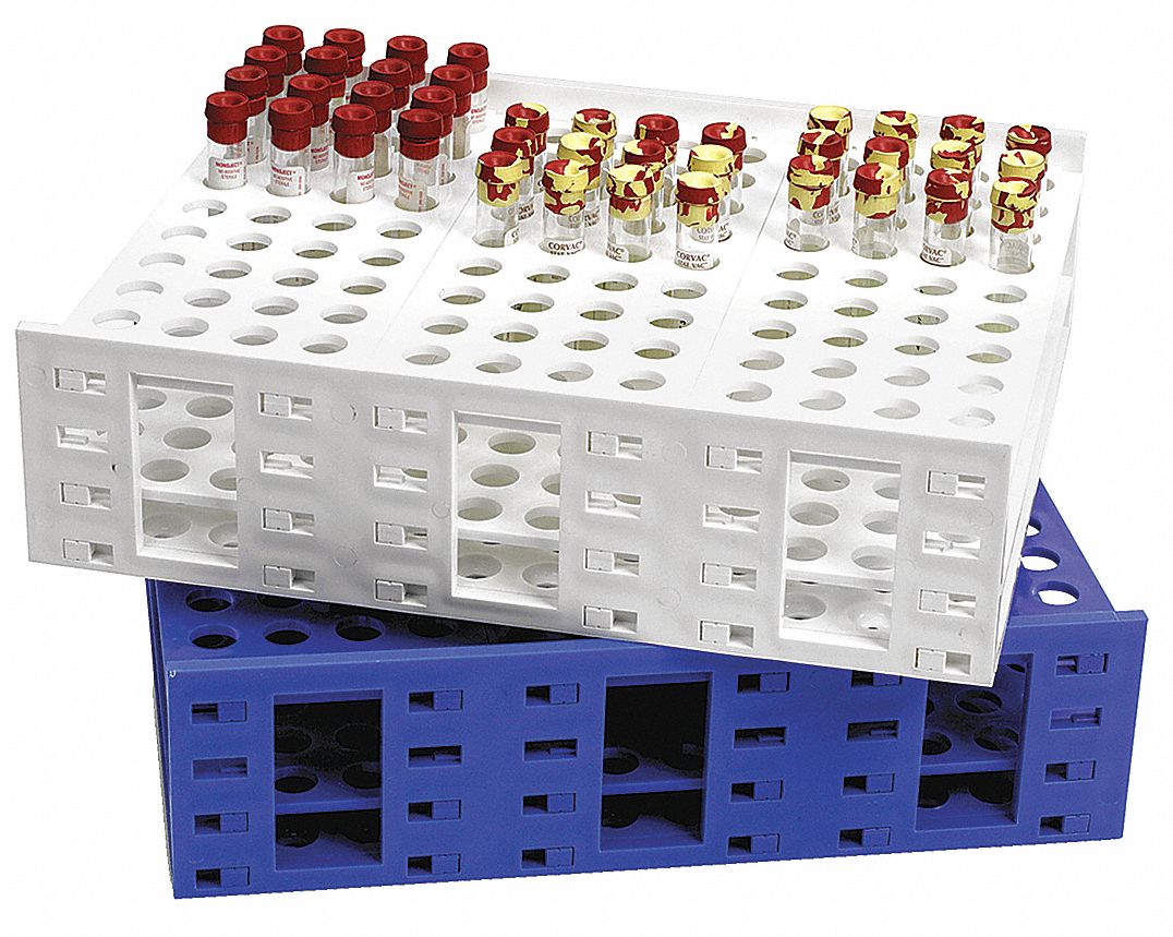 HEATHROW SCIENTIFIC Test Tube Rack, White 24EN49HS120113 Grainger