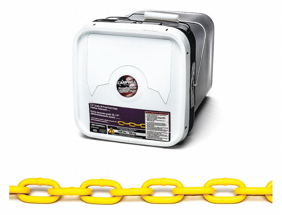 Chain1/4In Proof Coilyellow75Ft