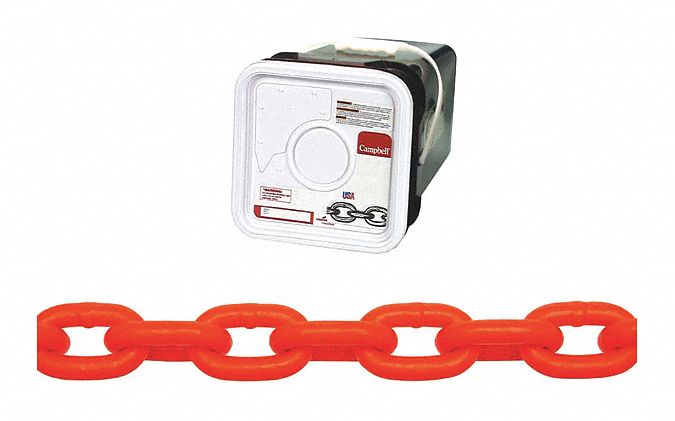 5/16IN GR 43 CHAIN HIVIS ORANGE 60 FT