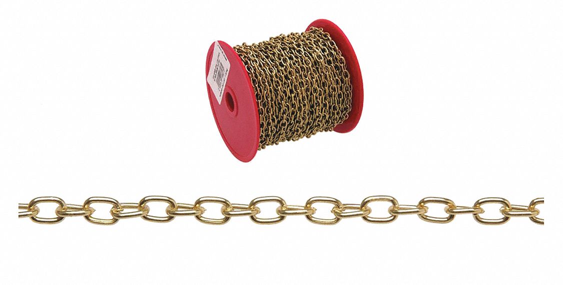 No19 Oval Link Chain Brass Pl 82Ft
