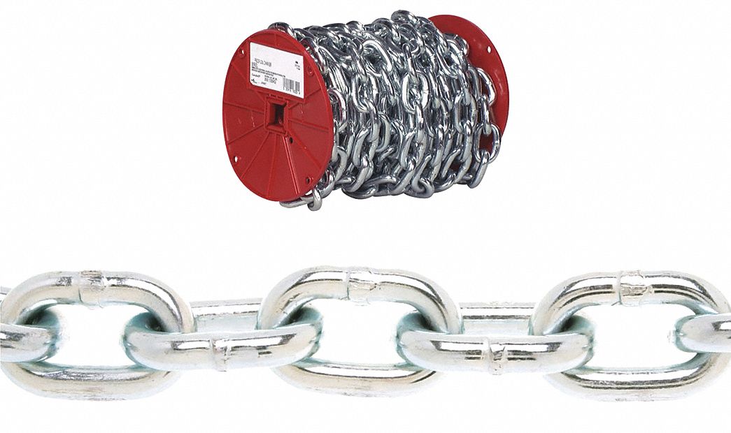 3/16IN GRADE 30 PROOF COIL CHAIN 100 FT, 800 LB WORKING LOAD