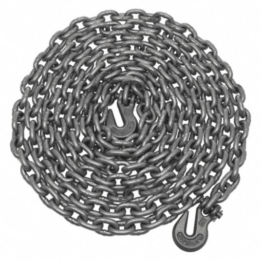 LIFT-ALL CHAIN W/CLEVIS HOOKS,GR70,5/16X20FT - Towing Chains and