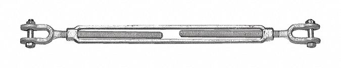 24G156 - 1/2Inx12In Jaw/Jaw Turnbuckle Cs Galv