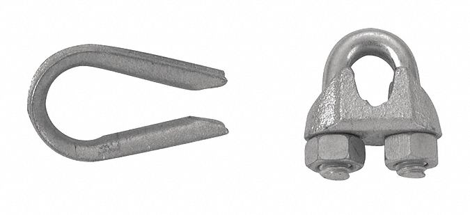 24G234 - 1/16In Wire Rope Clip Malleable Galv - Only Shipped in Quantities of 10