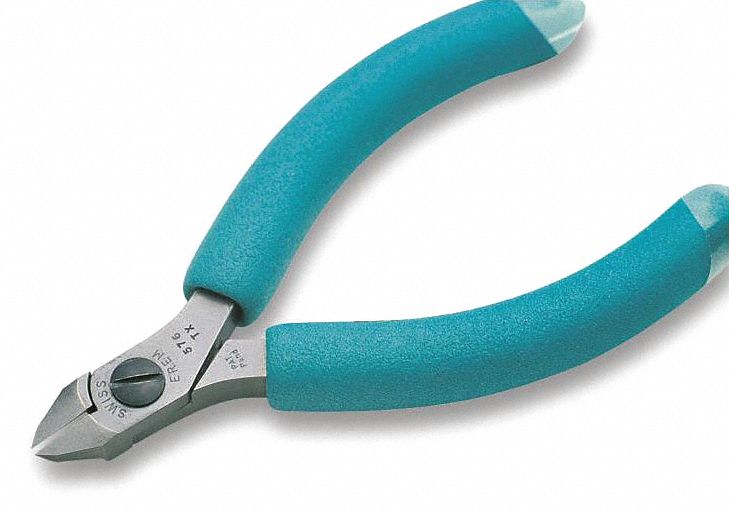 DIAGONAL CUTTER, FLUSH, POINTED, 3/8 IN JAW L, 3/8 IN JAW W, 4 1/2 IN OVERALL L
