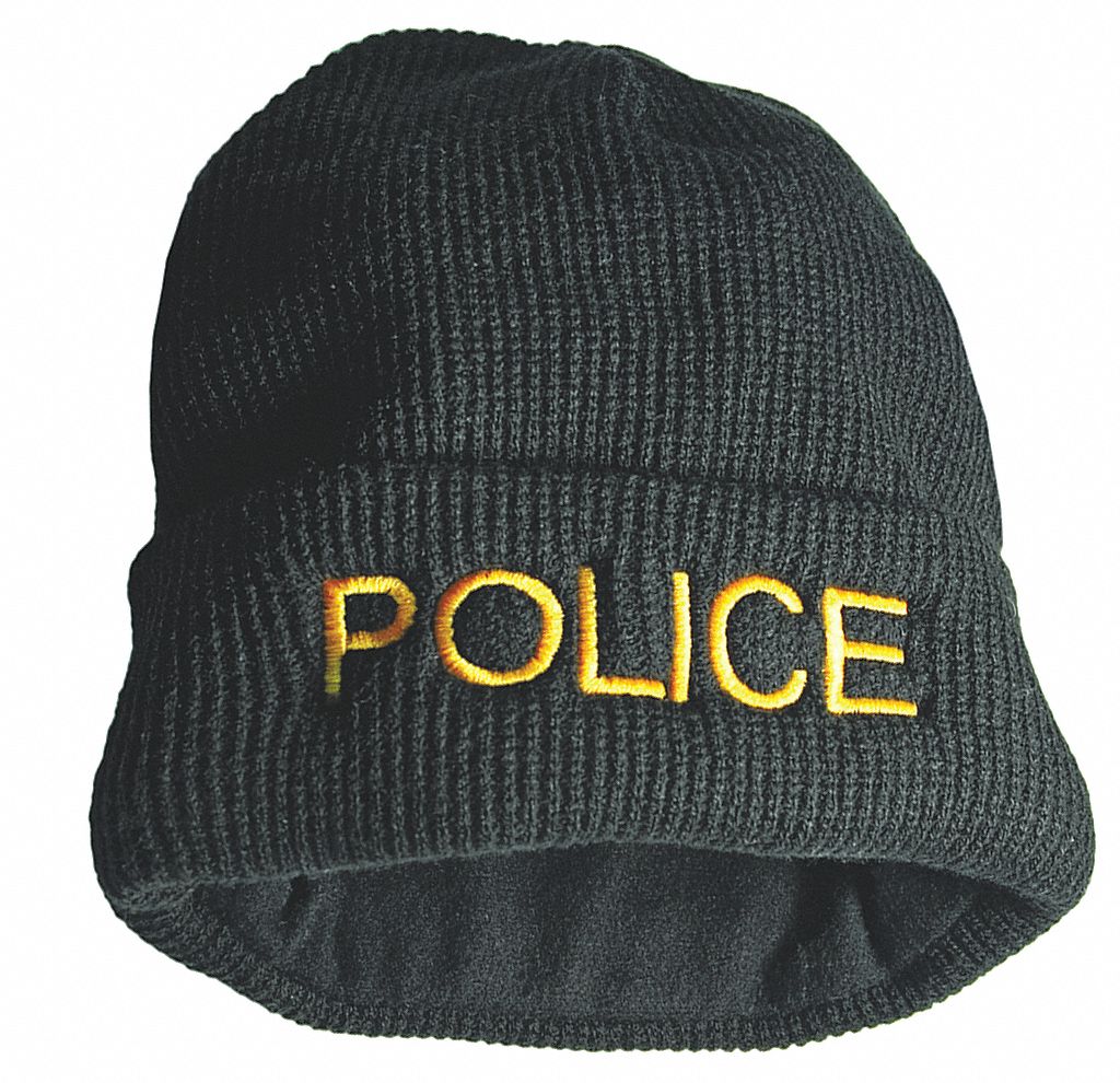 Police Watch Cap, Beanie, Black, Universal