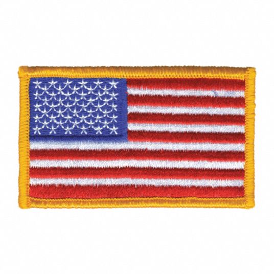 HEROS PRIDE, 3-3/8 in x 2 in, Dark Gold, Embroidered Patch - 24GR85 ...