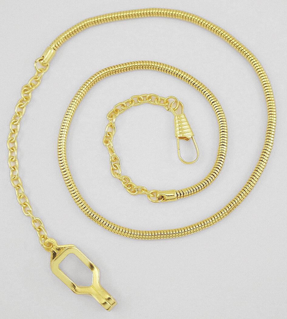 Metal Whistle Chain,  Gold,  Includes Epaulette Clasp