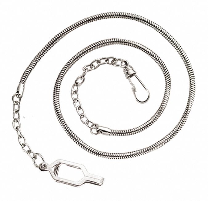 Metal Whistle Chain,  Silver,  Includes Epaulette Clasp