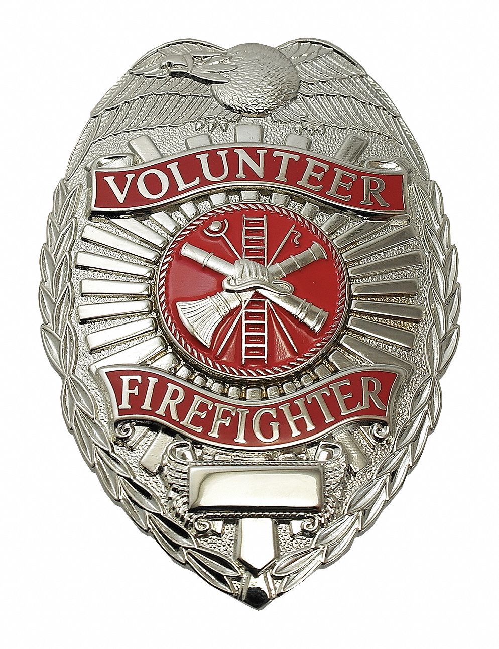 HEROS PRIDE, 2-1/4 in x 3-1/8 in, Nickel, Metal Badge - 24GT16|4185N