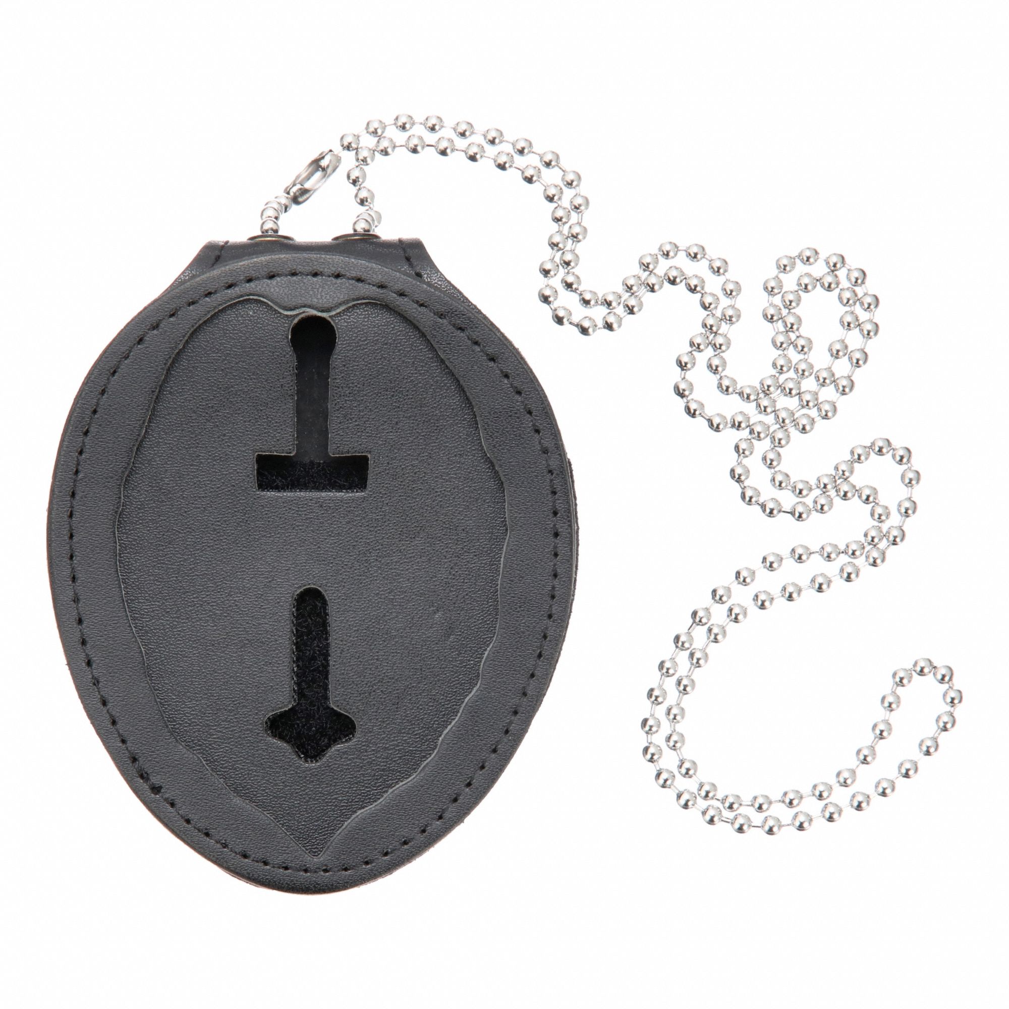 Badge Holder: Universal, Black, Leather