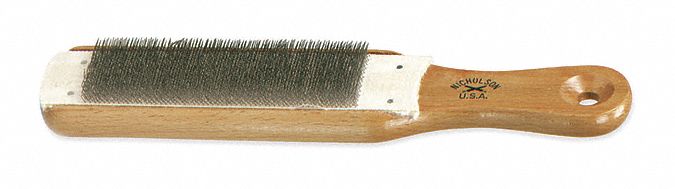 FILE CLEANER8 IN CARDEDNI, 8 IN OVERALL L, STEEL WIRE BRISTLES, WOOD HANDLE
