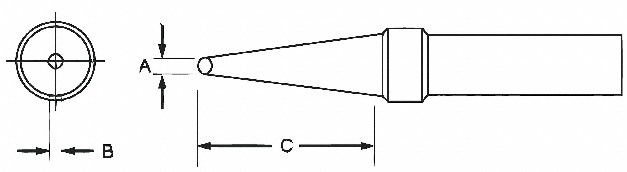 24H873 - .047Inx.62Inx800 Pt Ser Conical Flat