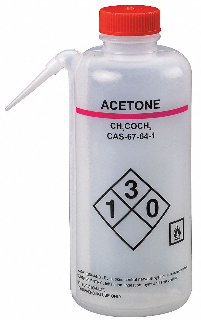 LAB SAFETY SUPPLY Wash Bottle 24 oz Labware Capacity English, LDPE