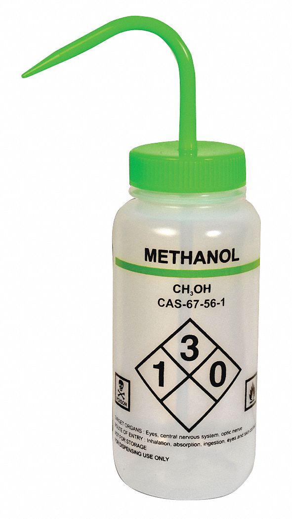 LAB SAFETY SUPPLY Standard Spout; Wash Bottle; Plastic; Vented Wide