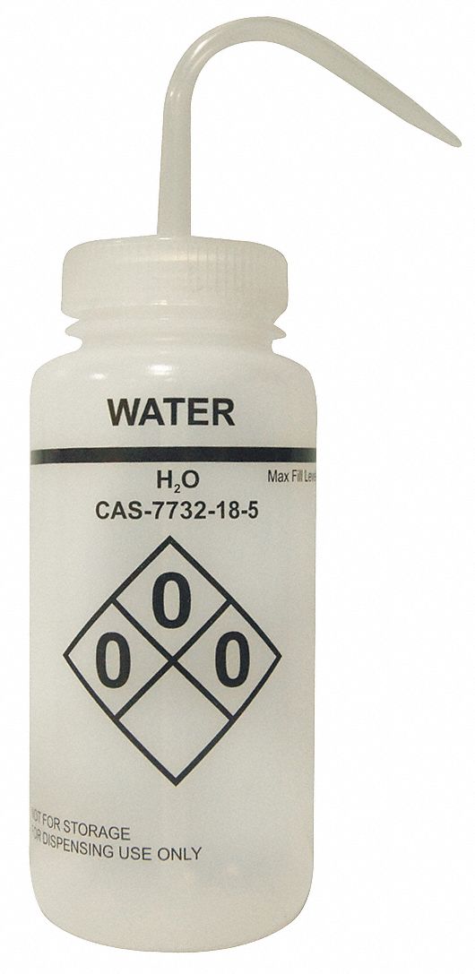 LAB SAFETY SUPPLY Wash Bottle 16 oz Labware Capacity English, LDPE