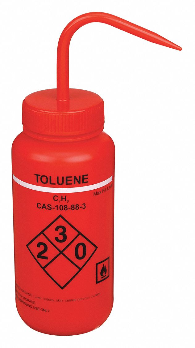 WASH BOTTLE,TOLUENE,500 ML,PK6