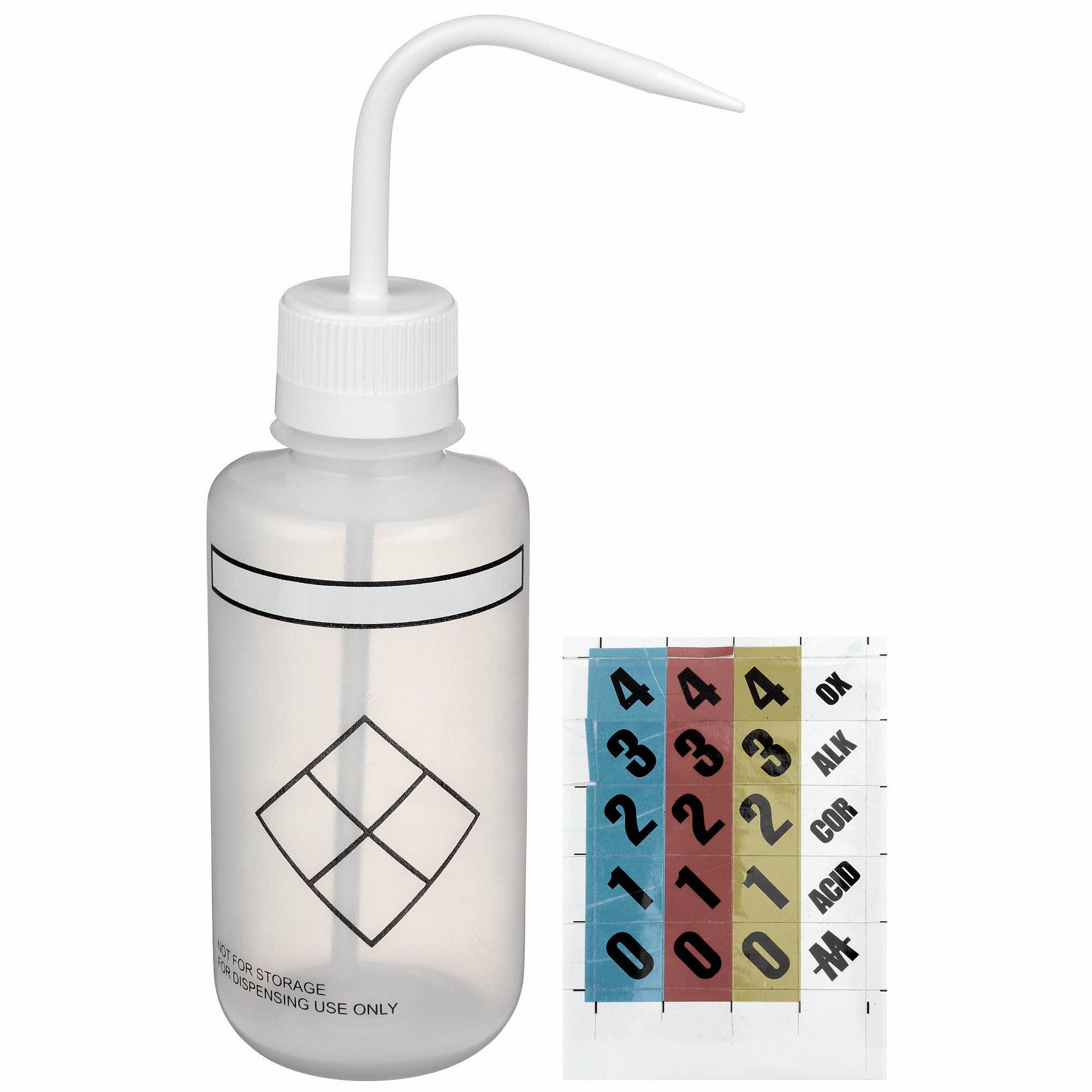 LAB SAFETY SUPPLY Wash Bottle 16 oz Labware Capacity English, LDPE