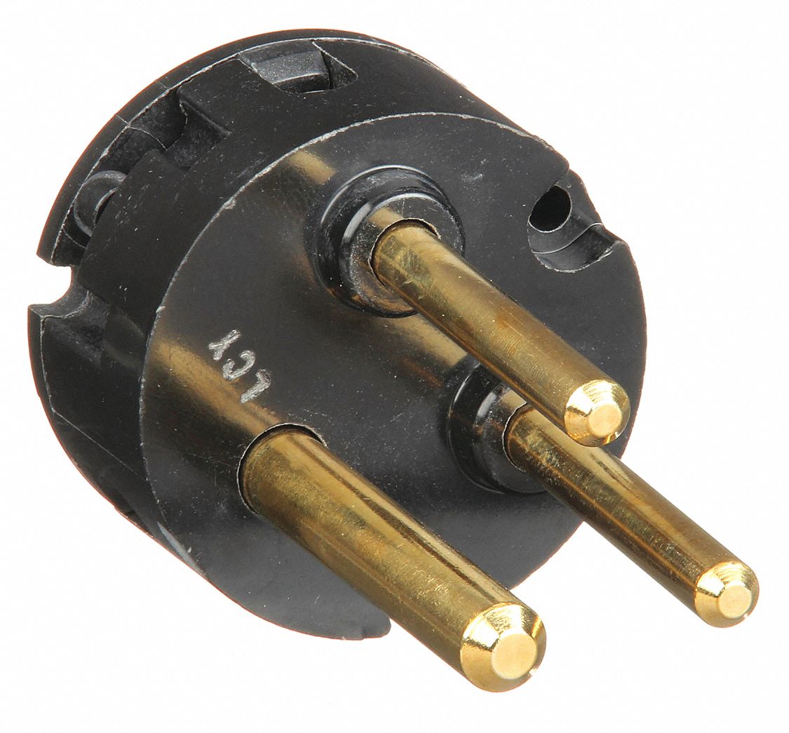 Interior, 3W, 30A, Male: 30 A, 250V AC, IEC Grounding, Male, 2 Poles, 3 Wires