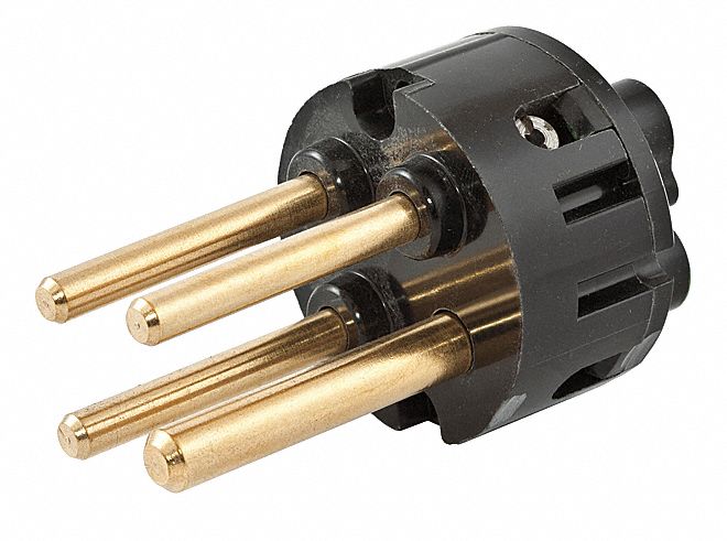 Replacement Iec Pin and Sleeve Interior: 100 A, 125/250V AC, IEC Grounding, Male, 3 Poles, 4 Wires