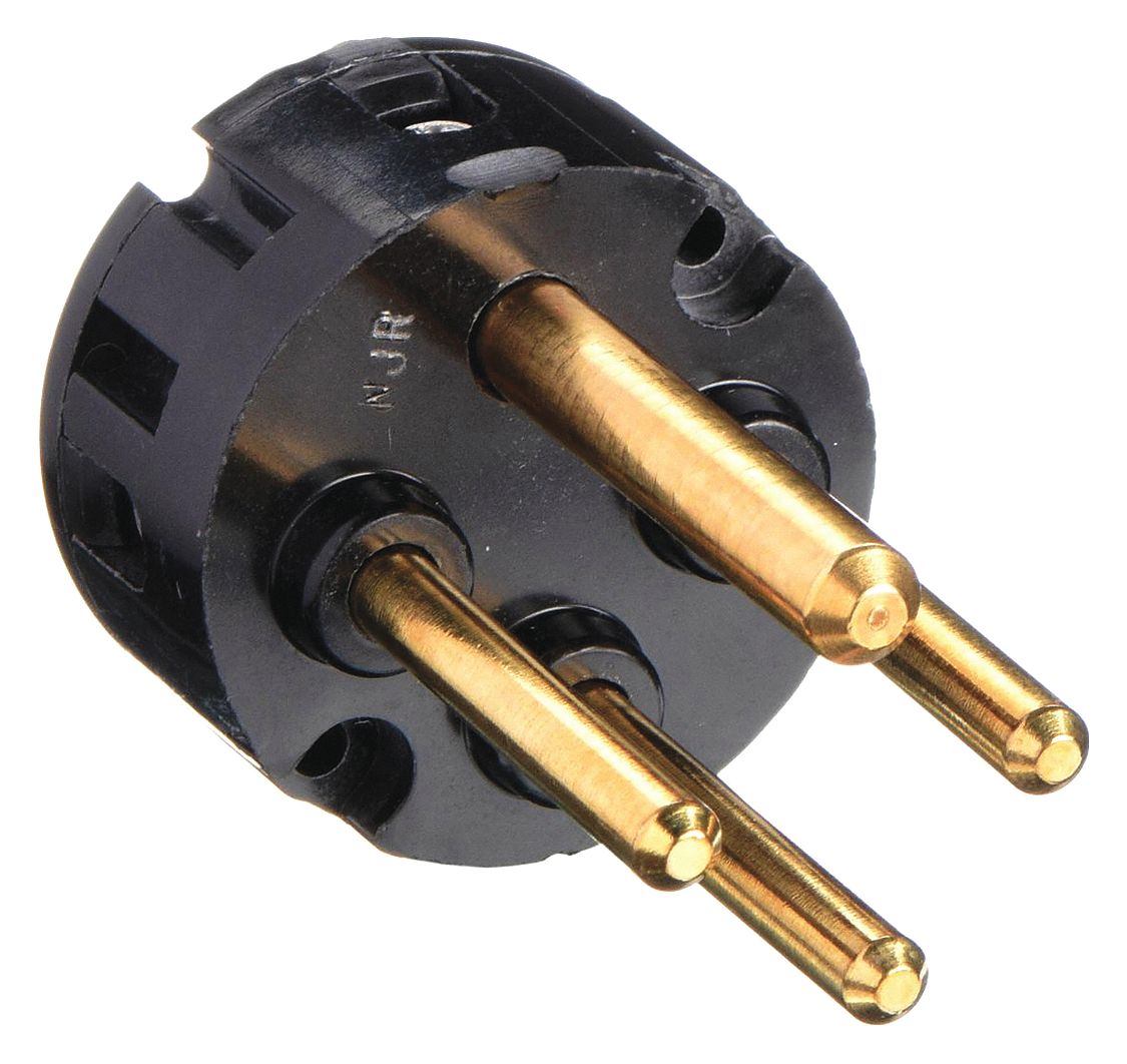 Replacement Iec Pin and Sleeve Interior: 30 A, 250V AC, IEC Grounding, Male, 3 Poles, 4 Wires