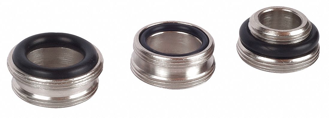 Inlet Adapter: For Use With Eyewash, Black, 3/8 in NPT Male, 3 PK