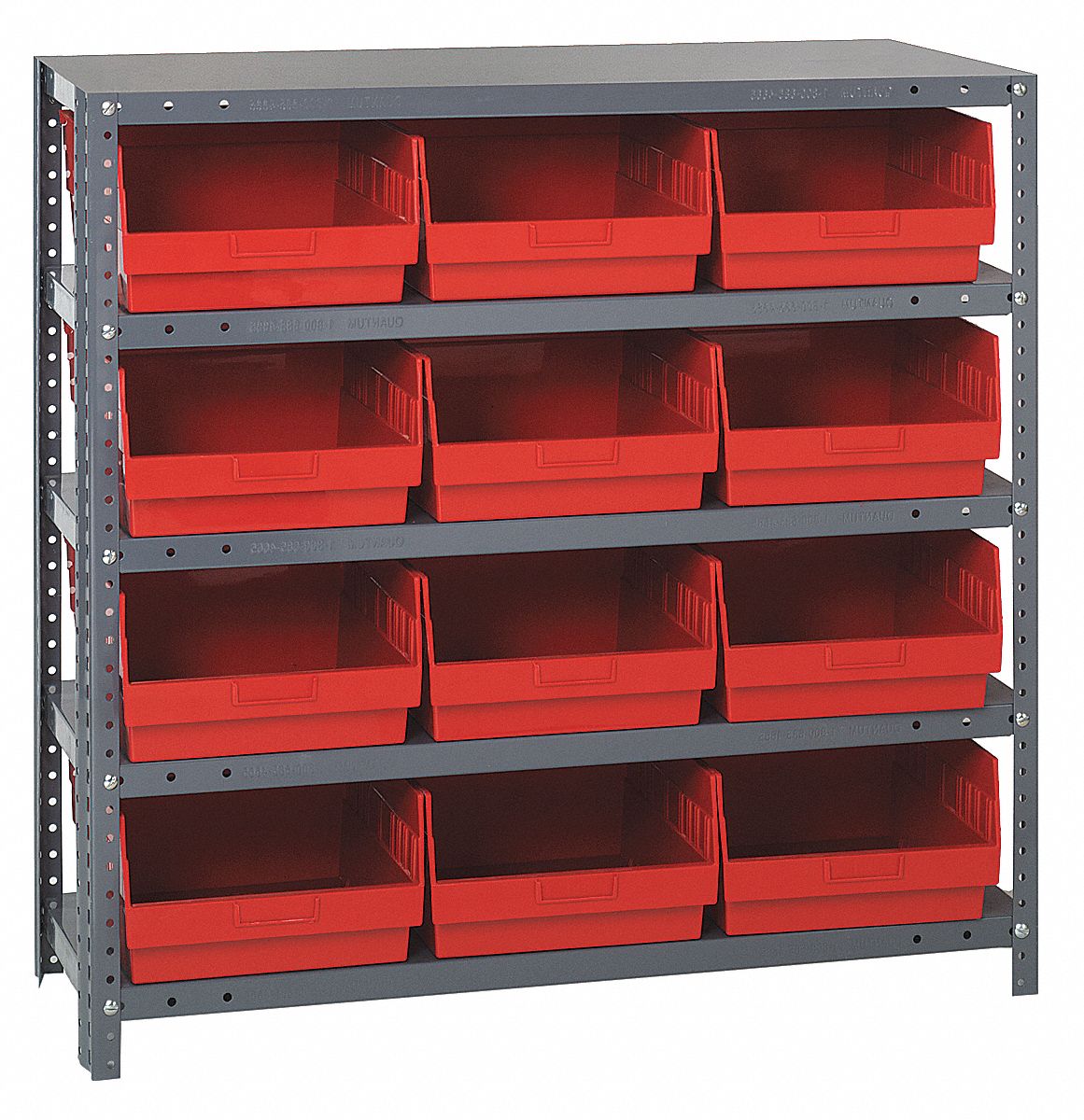 QUANTUM STORAGE SYSTEMS Steel Bin Shelving with 12 Bins, 36 inW x 18