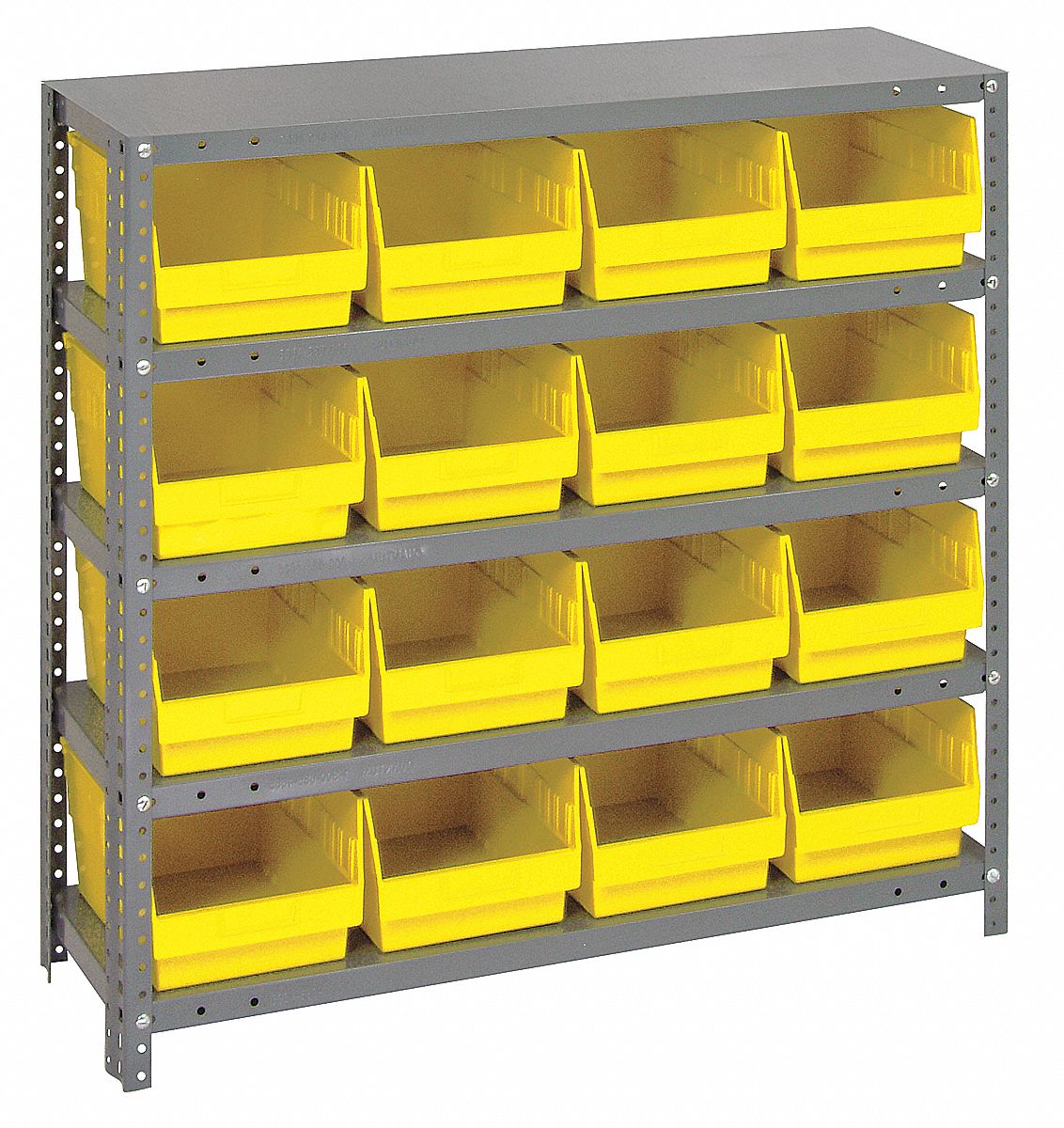 Bin Shelving: 36 in x 18 in x 39 in, 1 Sided, 16 Bins, Open, Shelf Bin