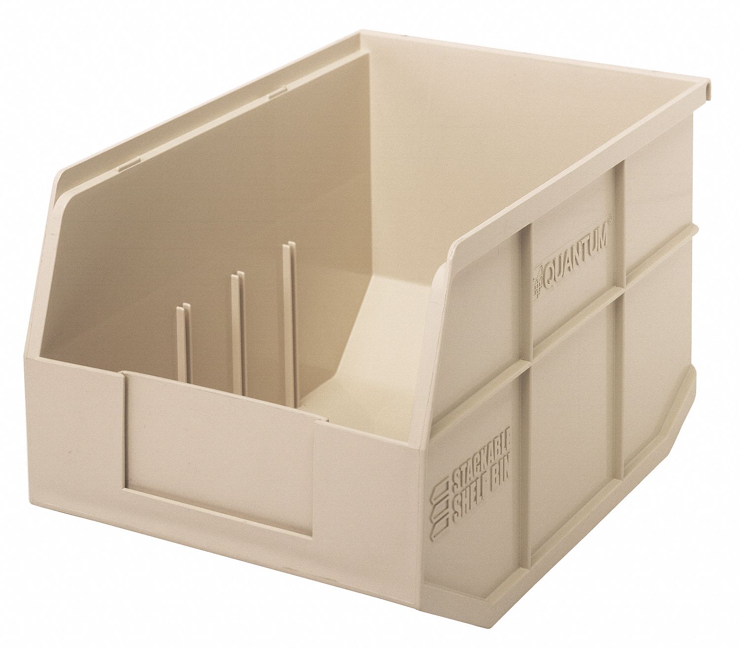 QUANTUM STORAGE SYSTEMS Shelf Bin, Ivory, 7 inH x 12 inL x 8 1/4 inW
