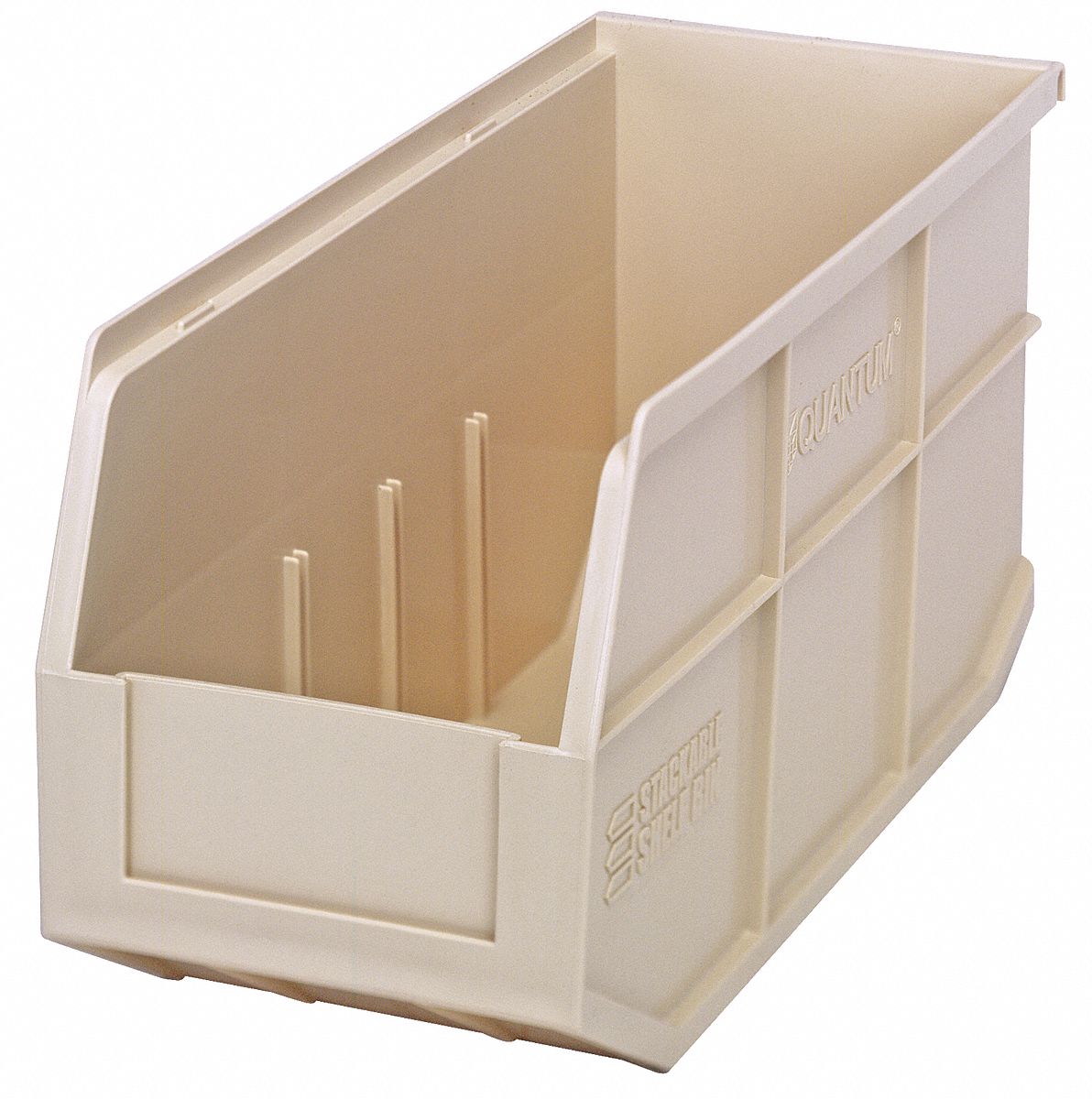 QUANTUM STORAGE SYSTEMS Shelf Bin, Ivory, 7 inH x 14 inL x 6 inW, 1EA