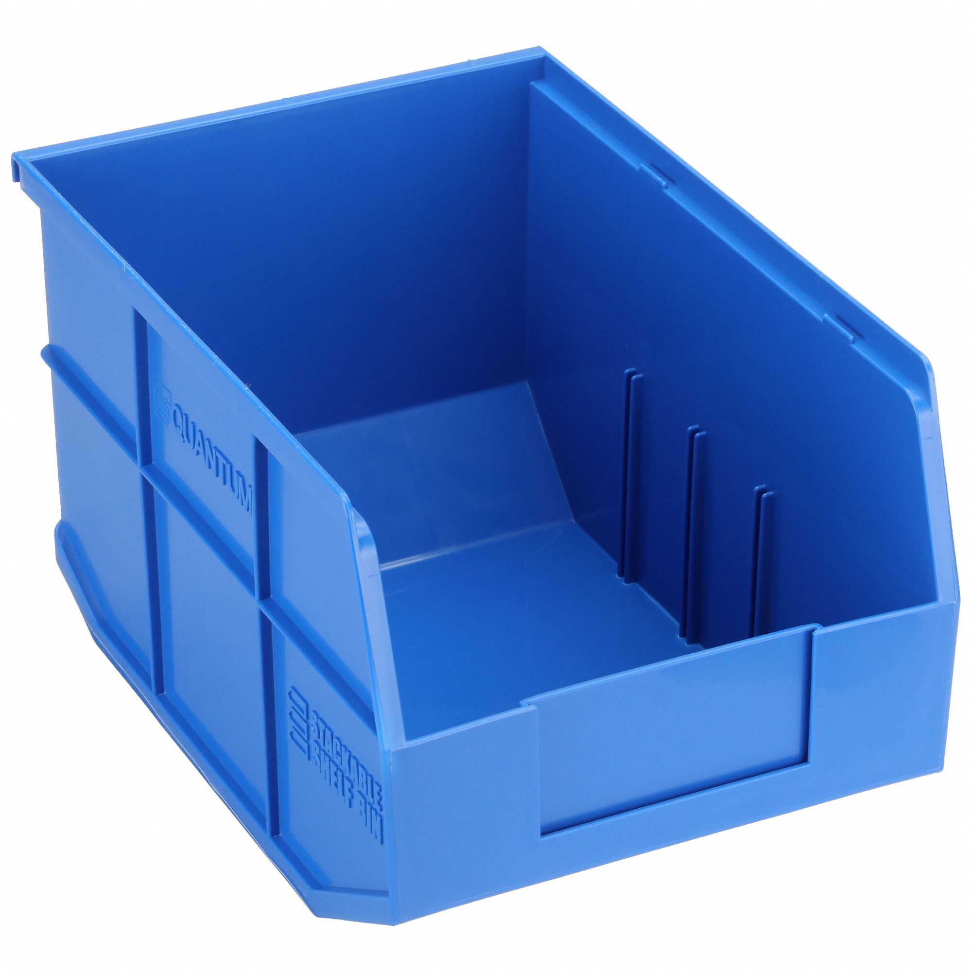Shelf Bin: 12 in Overall Lg, 8 1/4 in x 7 in, Blue, Not Nesting Capable