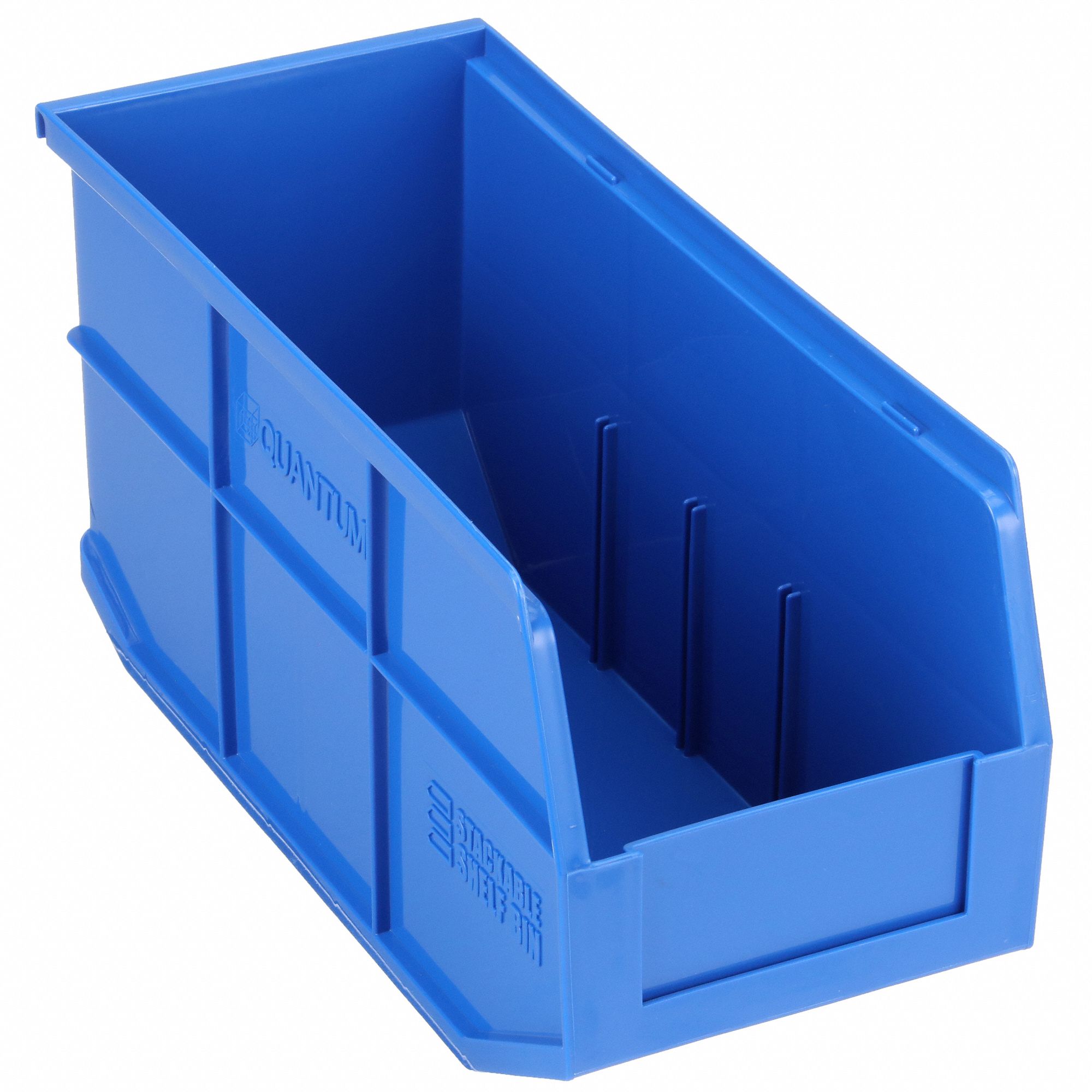 Shelf Bin: 14 in Overall Lg, 6 in x 7 in, Blue, Not Nesting Capable