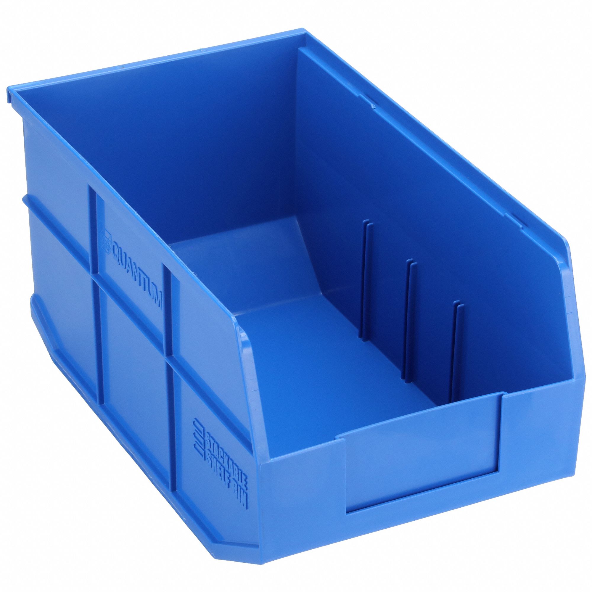 Shelf Bin: 14 in Overall Lg, 8 1/4 in x 7 in, Blue, Not Nesting Capable