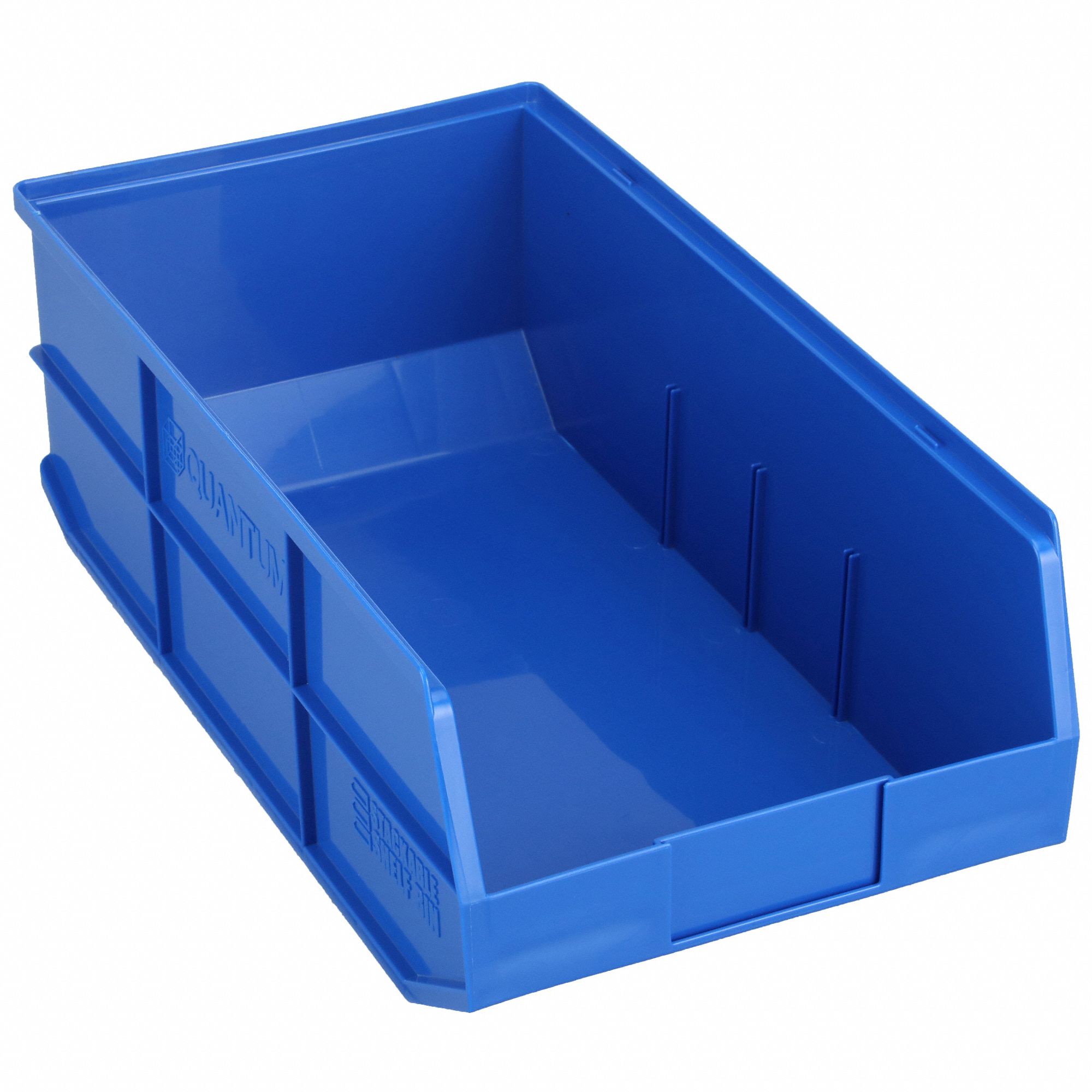 Shelf Bin: 20 1/2 in Overall Lg, 11 in x 7 in, Blue, Not Nesting Capable