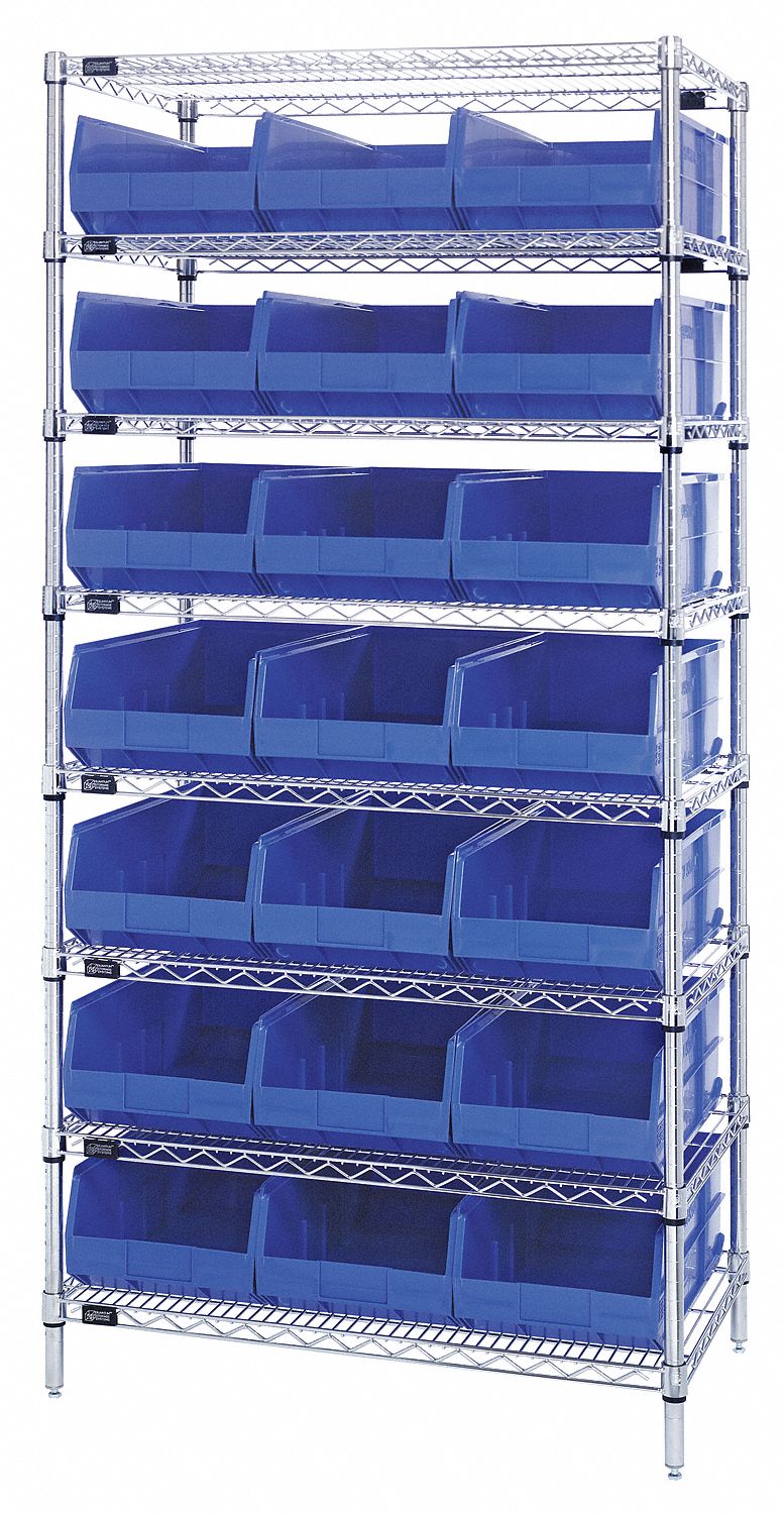QUANTUM STORAGE SYSTEMS, 36 in x 14 in x 74 in, 1 Sided, Bin Shelving