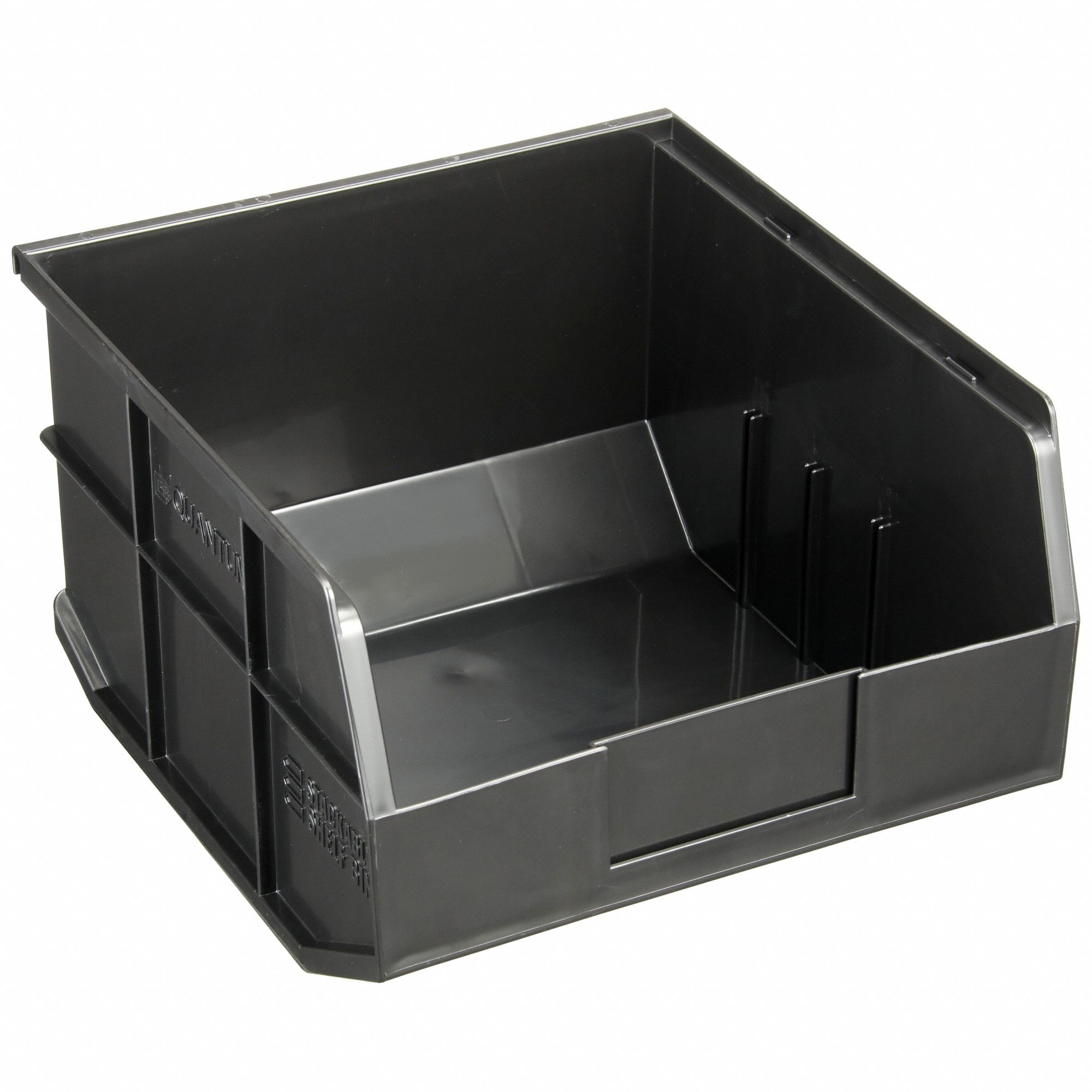 Shelf Bin: 12 in Overall Lg, 11 in x 7 in, Black, Not Nesting Capable