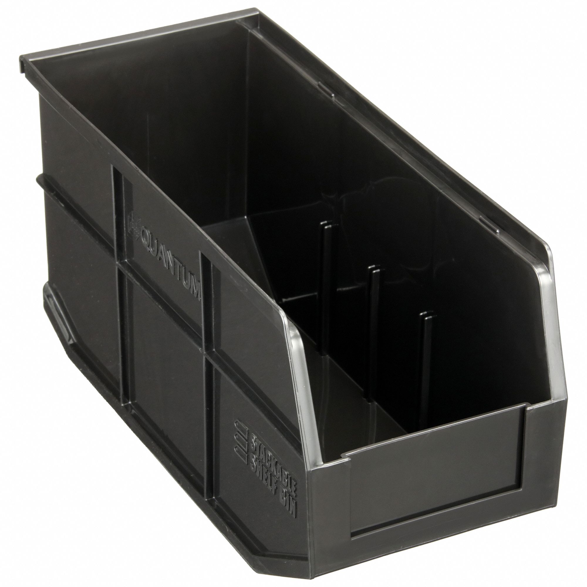 Shelf Bin: 14 in Overall Lg, 6 in x 7 in, Black, Not Nesting Capable