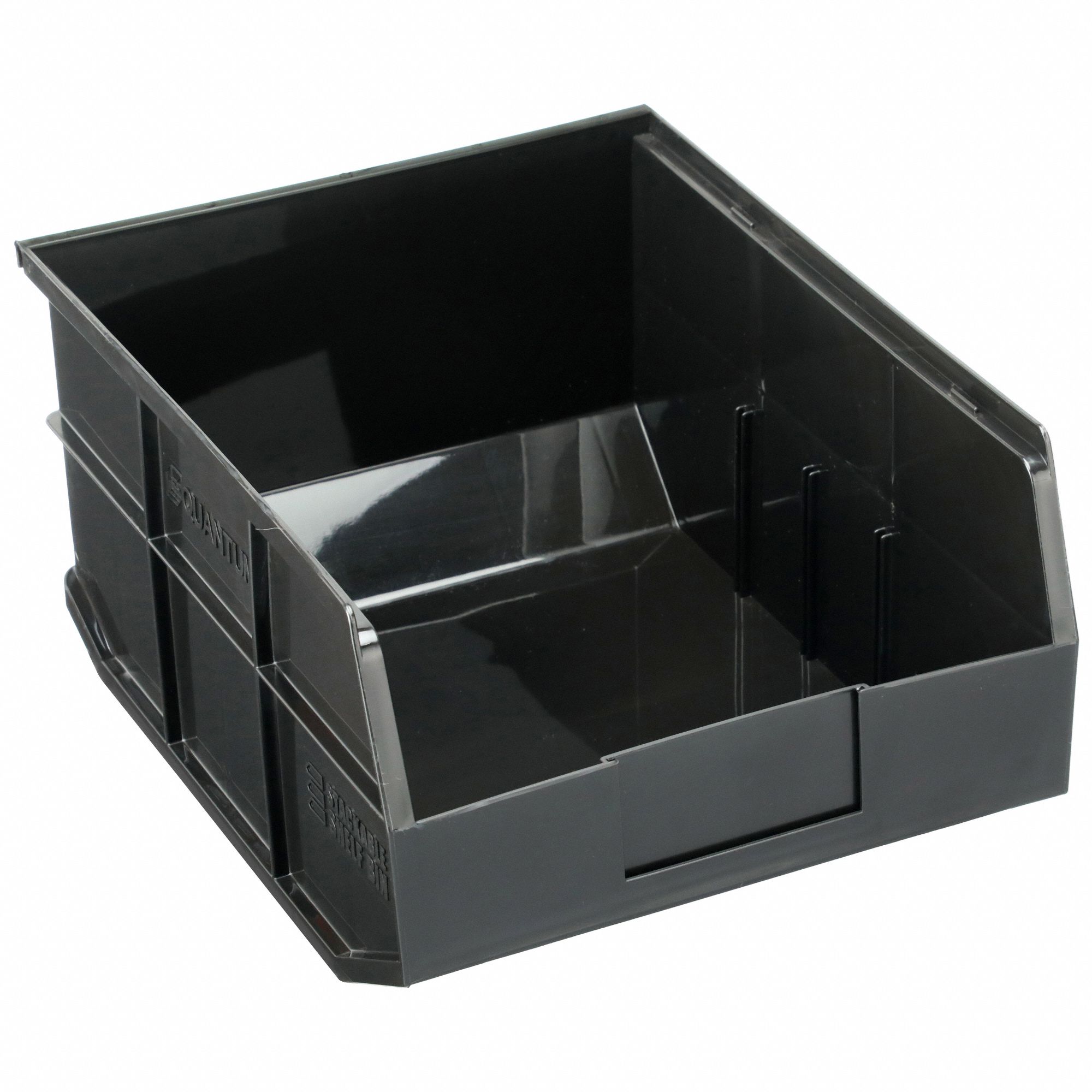 Shelf Bin: 14 in Overall Lg, 11 in x 7 in, Black, Not Nesting Capable