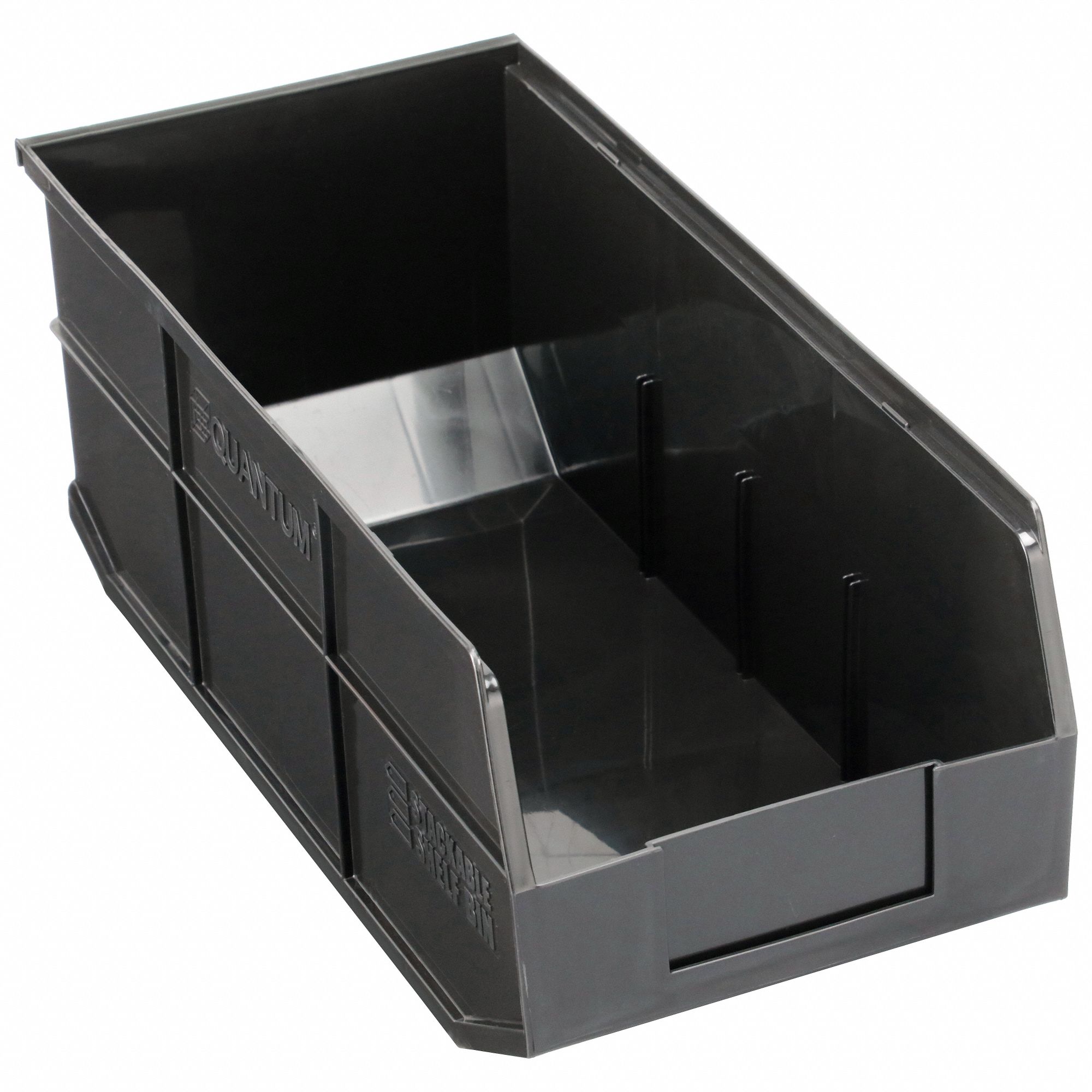 Shelf Bin: 18 in Overall Lg, 8 1/4 in x 7 in, Black, Not Nesting Capable