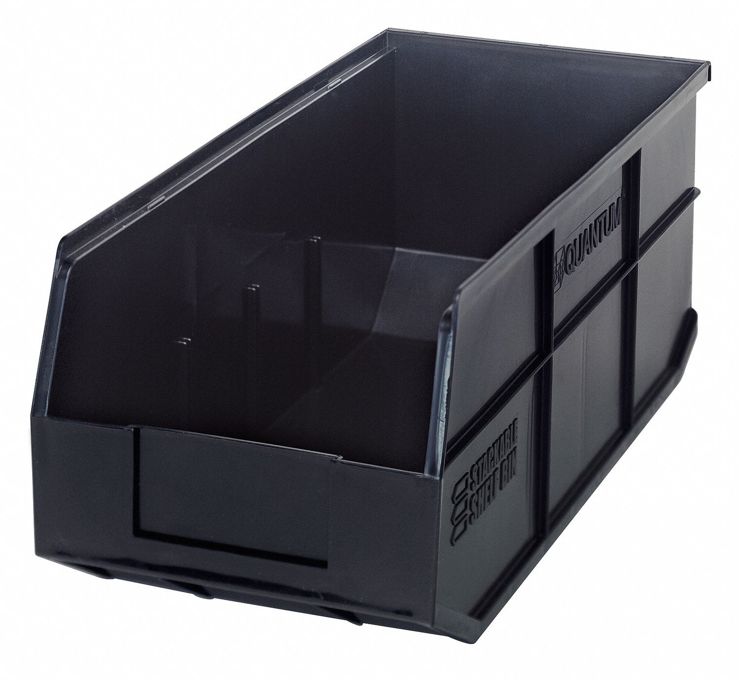 QUANTUM STORAGE SYSTEMS Shelf Bin, Black, 7 inH x 18 inL x 8 1/4 inW