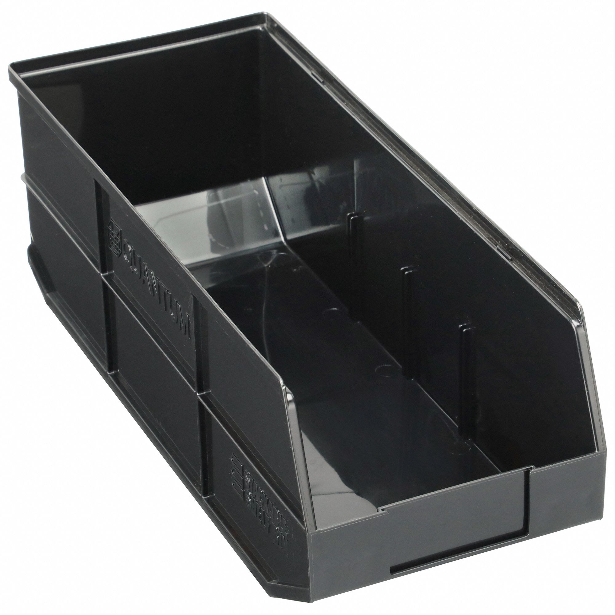 Shelf Bin: 20 1/2 in Overall Lg, 8 1/4 in x 7 in, Black, Not Nesting Capable