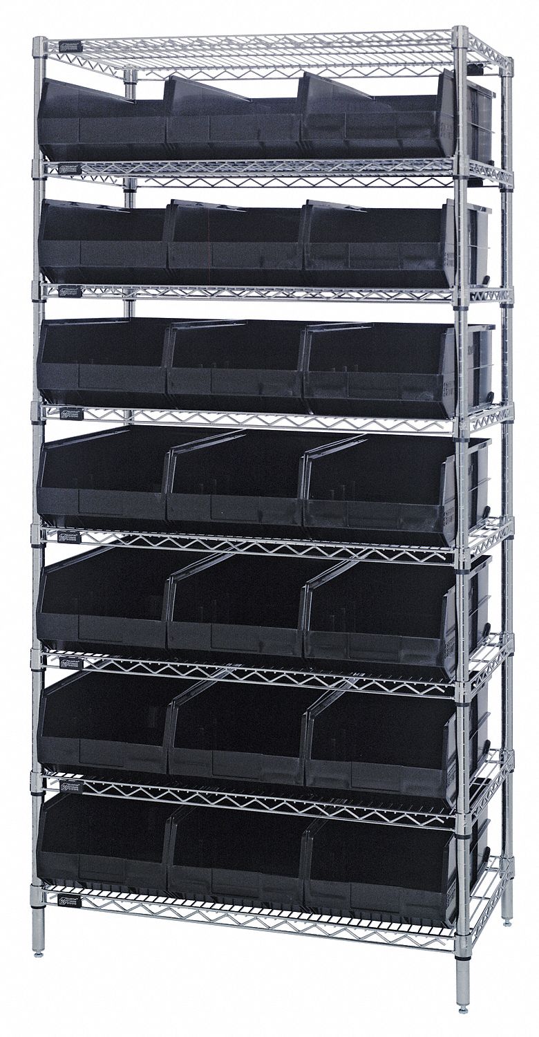 QUANTUM STORAGE SYSTEMS, 36 in x 18 in x 74 in, 1 Sided, Bin Shelving