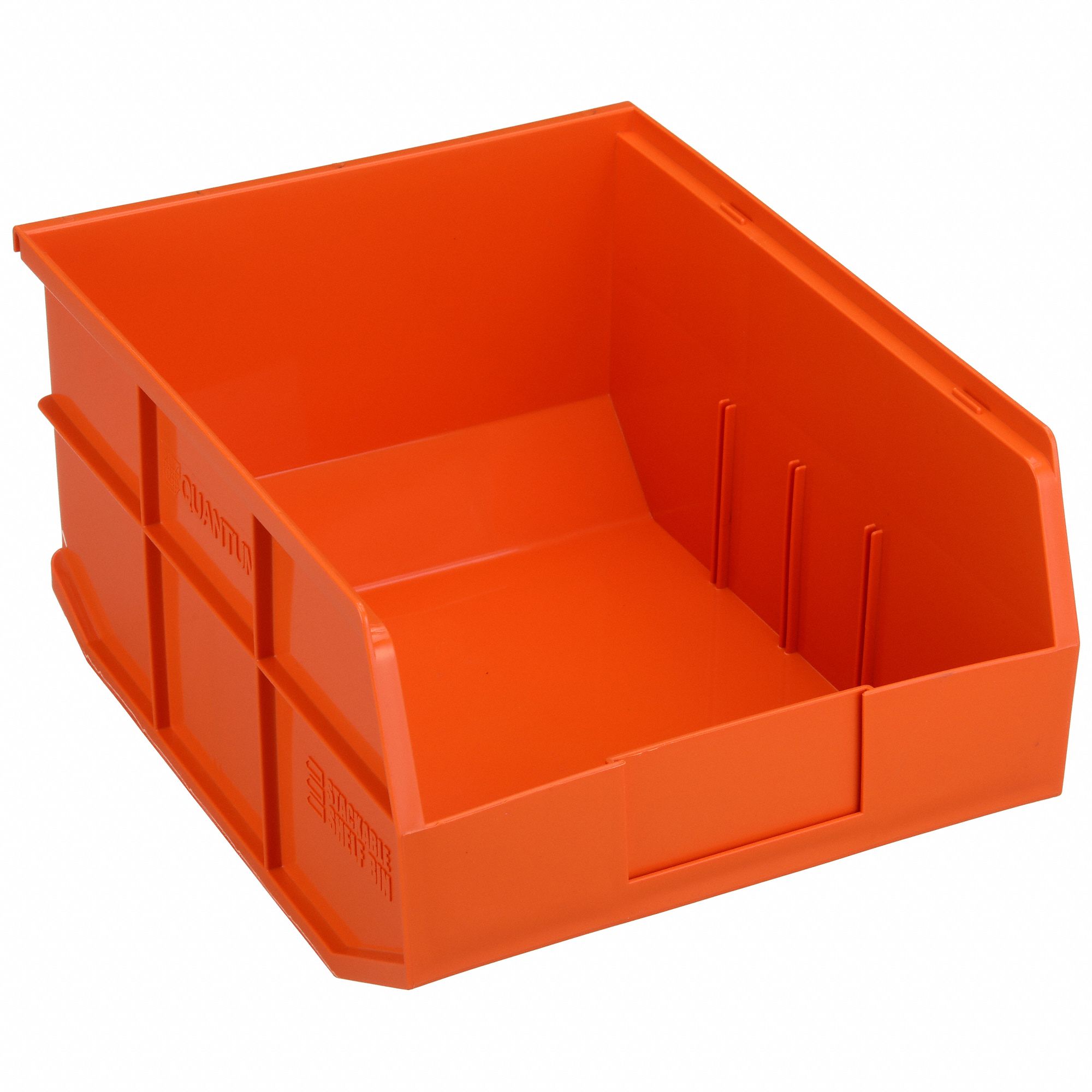 Shelf Bin: 14 in Overall Lg, 11 in x 7 in, Orange, Not Nesting Capable