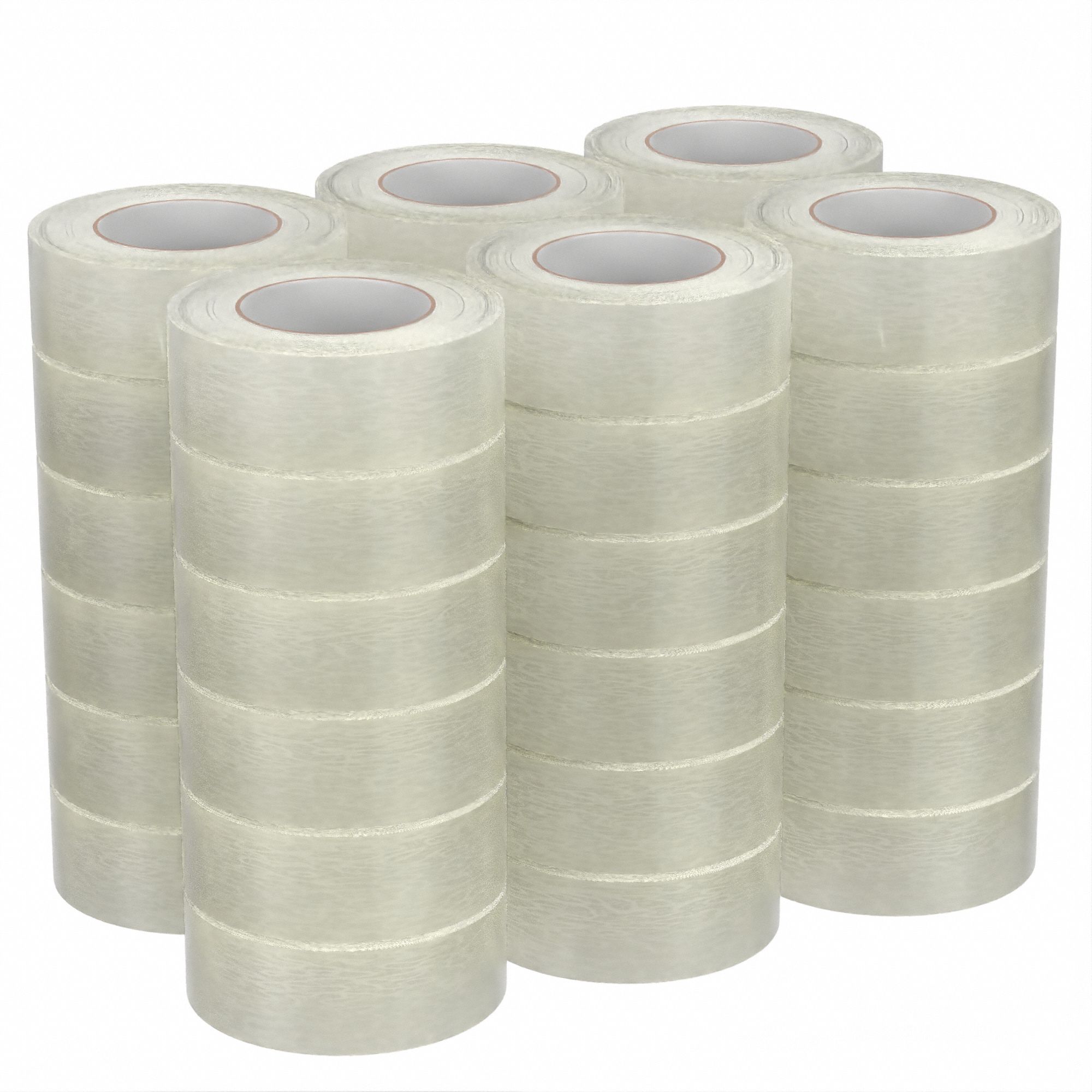 CARTON SEALING TAPE, 1.6 MIL THICK, 2 IN X 110 YD, 48 MM X 100 M, LIGHT DUTY, CLEAR, 36 PK