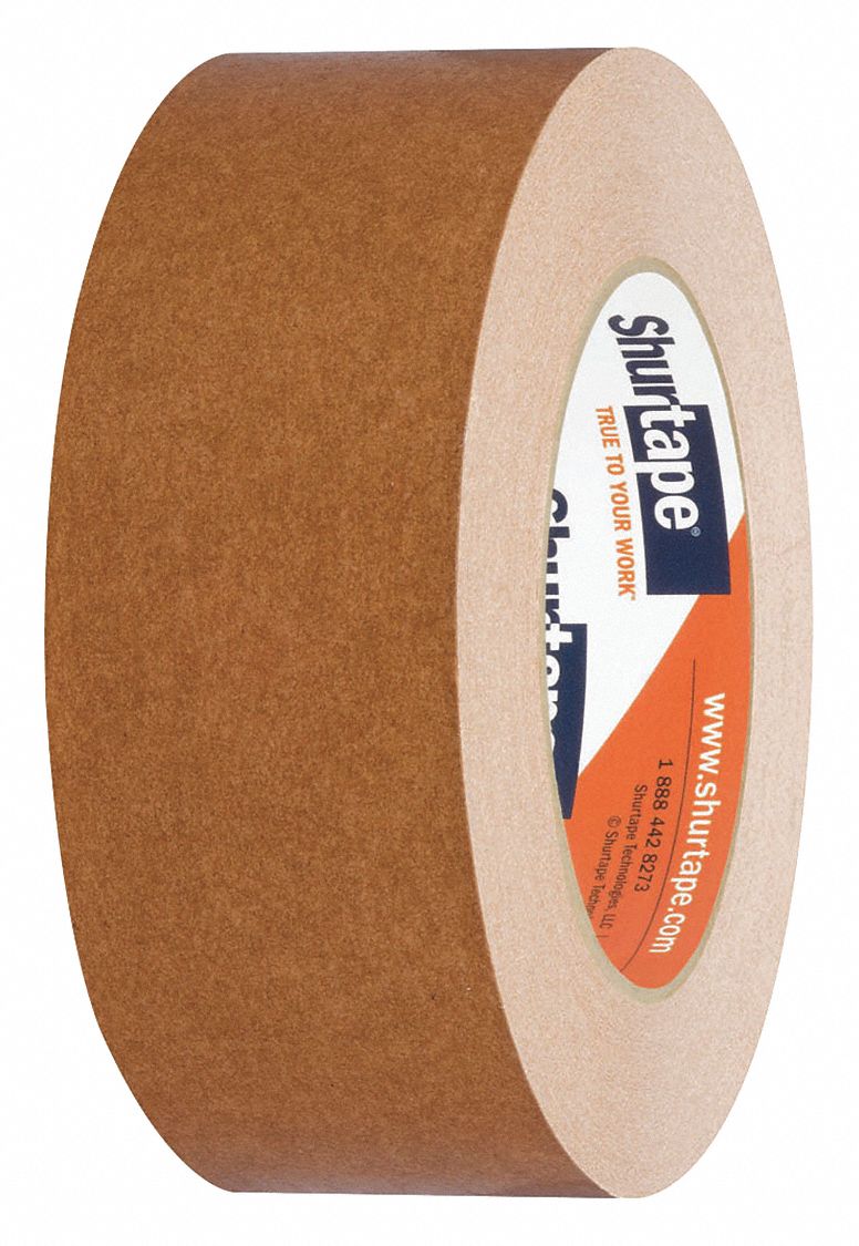 PRESSURE SENSITIVE PAPER TAPE, KRAFT PAPER, RUBBER, 6 MIL, 1 7/8 IN W, BROWN, 24 PK
