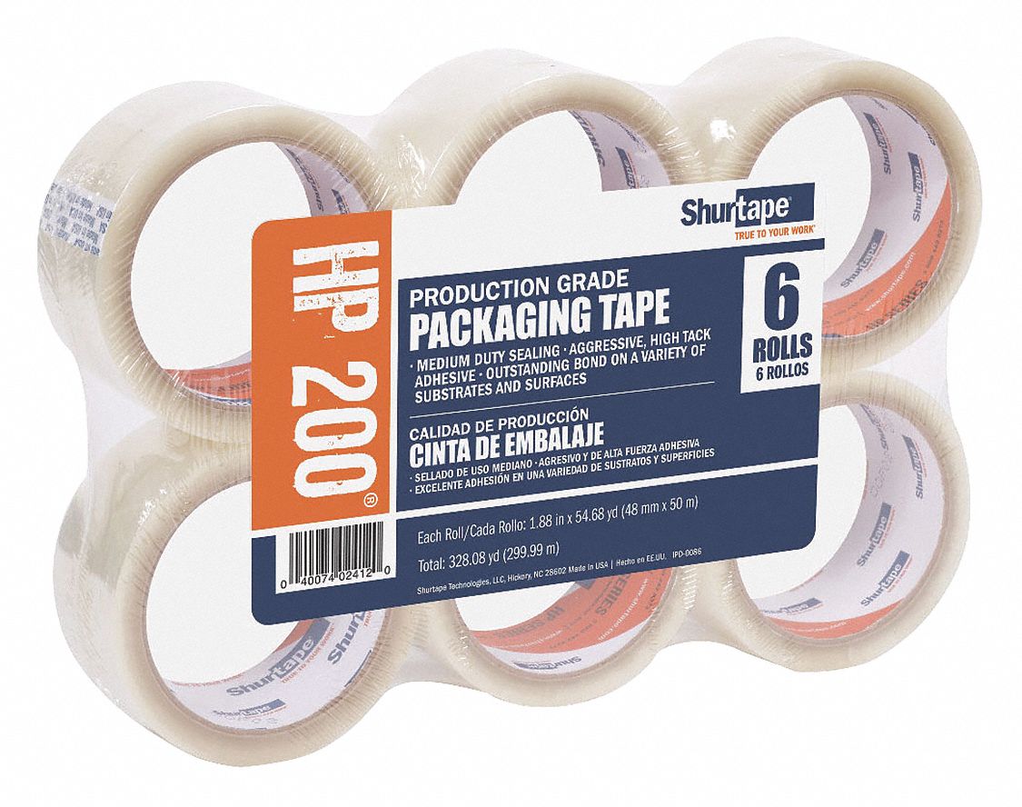 SHURTAPE Carton Sealing Tape 1.8 mil Tape Thick, 2 in x 55 yd, 48 mm x