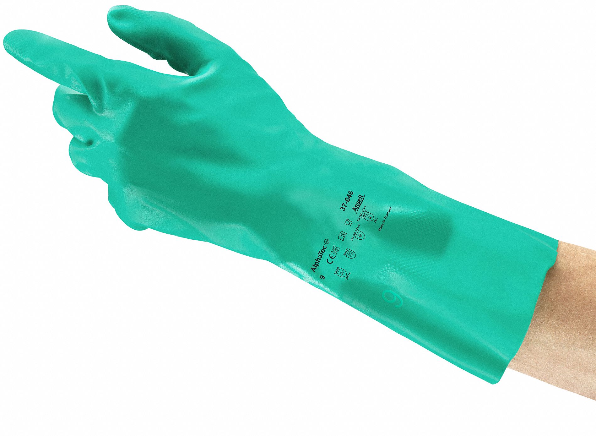 ANSELL Chemical Resistant Gloves, 11, Glove Materials Nitrile, 1 PR