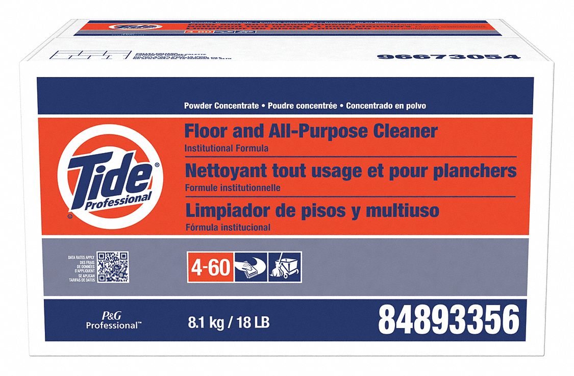 Floor Cleaner: Box, 18 lb Container Size, Concentrated, Powder