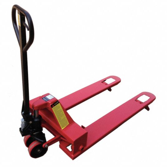 DAYTON Low-Profile Manual Pallet Jack, 5,000 lb Load Capacity, 63 1/2